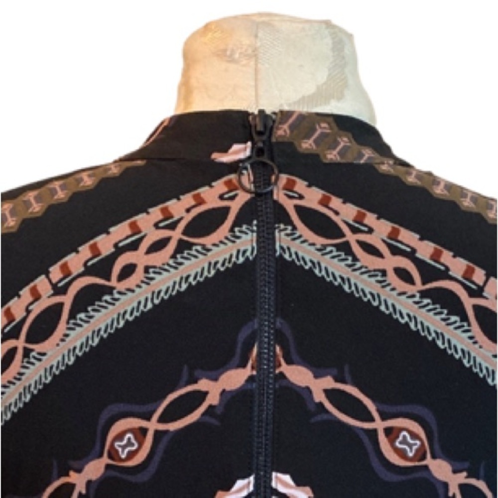 Free People Stella Mini Dress Small Graphic Retro Print Funky Long Sleeve NWT - Picture 7 of 13